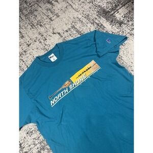 Vintage North Shore Pro Player Tee Mens XL Blue Surf Graphic Made USA